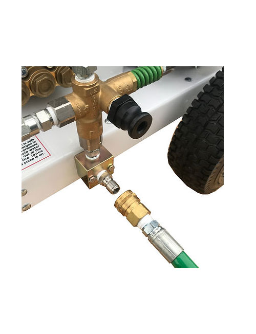 manguera verde caviblaster succion agua entrada